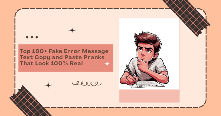 fake error message text copy and paste