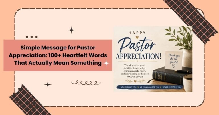 Simple Message for Pastor Appreciation